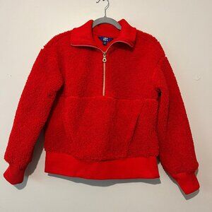 Red Teddy Quarter Zip Sweater